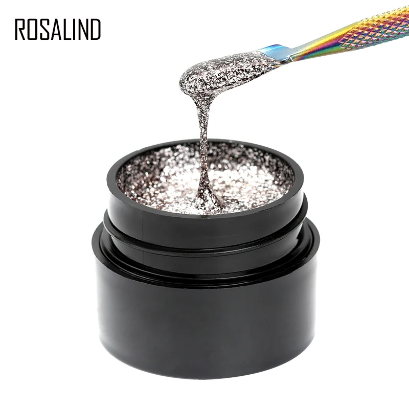 ROSALIND втирка для ногтей гель лак все маникюра глитер дизайн 5ml УФ стразы