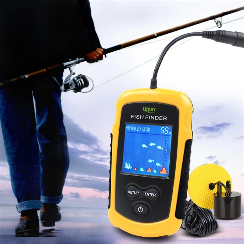 100M Fish Finder LCD Color Screen Fishing Lure Sonar Echo Sounder Alarm Fishing Finder FFC1108-1 Lucky (3)