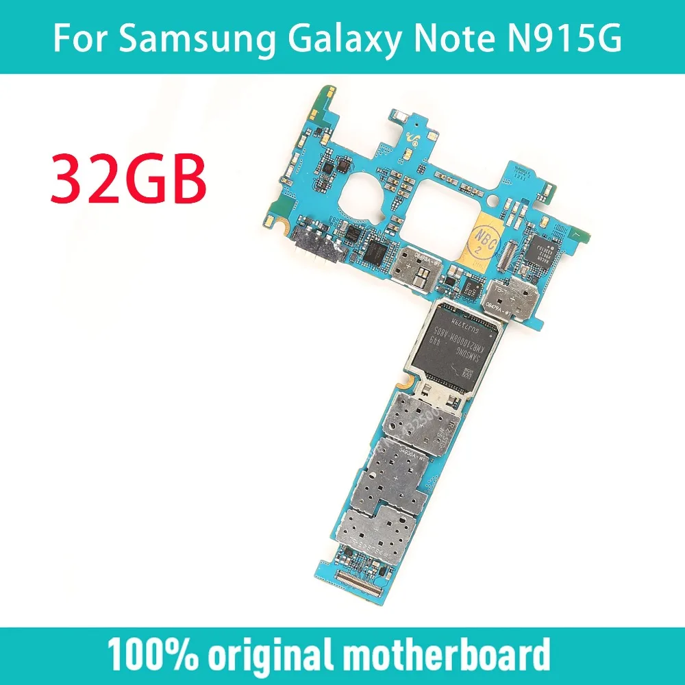 Разблокированная оригинальная материнская плата N915G чистая Imei 32 Гб для Samsung Galaxy