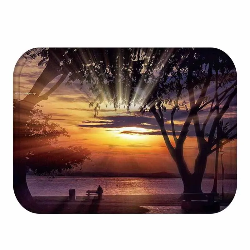 Europen Style Scenic Buildings Printed Anti Slip Area Rug Kitchen Bathroom Anti Sand Beach Mat Alfombra Dormitorio Futbol