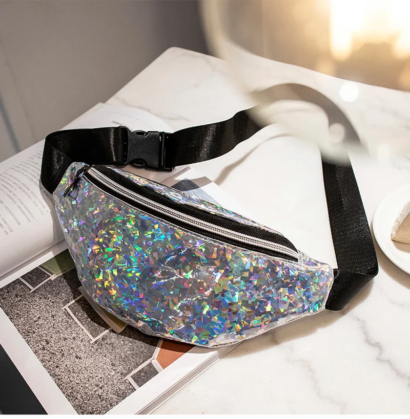 

Colorful Waist Bag Women Waterproof Holographic Fanny Packs Black Hologram Girls Money Chest Belt Bags Luxury Hip Laser Silver