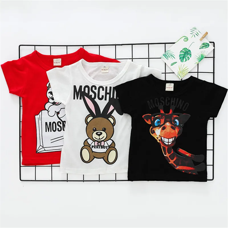 

New 2019 Baby Boys Girls Summer Cotton Cute animal T-shirts Toddler Children Kids Printed Clothes T Shirts Tops