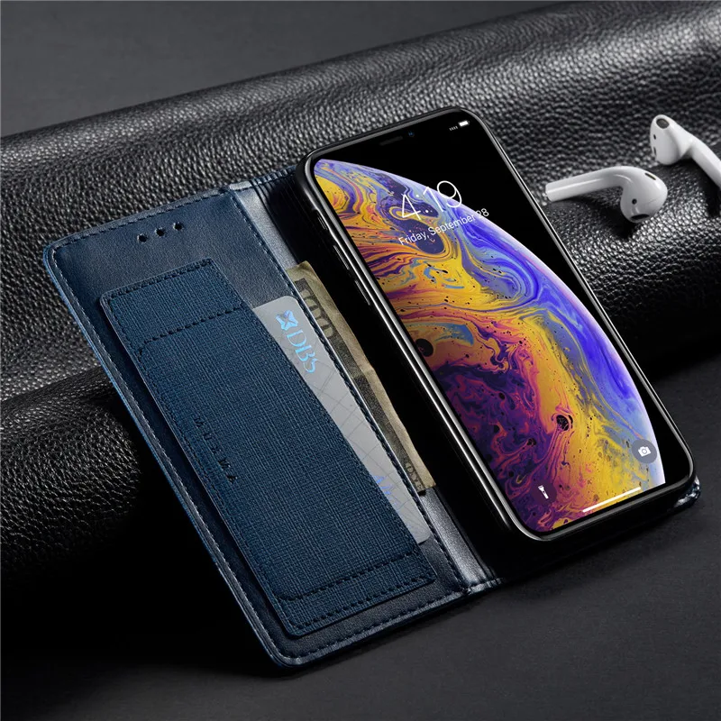 Кожаный чехол-книжка Tikitaka для Redmi Note 7, Xiaomi 6, 8, 9, 6 Pro, 6X, холщовый чехол-бумажник с отделениями для карт, чехол для Xiaomi Max 2, 3, K20 Pro