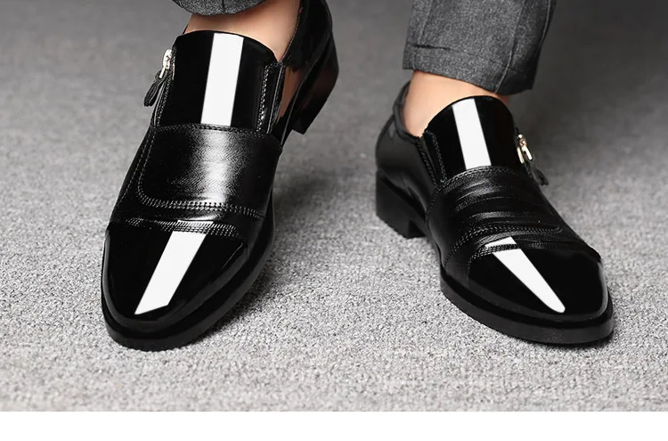 REETENE/Модная Мужская обувь в деловом стиле; Новинка года; классические кожаные мужские туфли; модные модельные туфли без застежки; мужские оксфорды