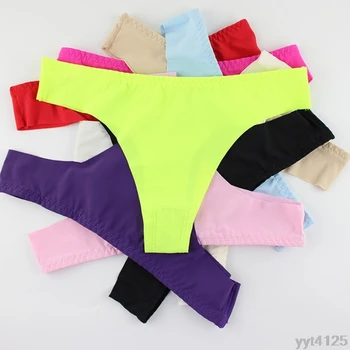 

Women Lady Sexy Breathable Seamless Thong G Strings Tangas Panties Underwear Invisible Solid Elastic Waist New Brand Underwear