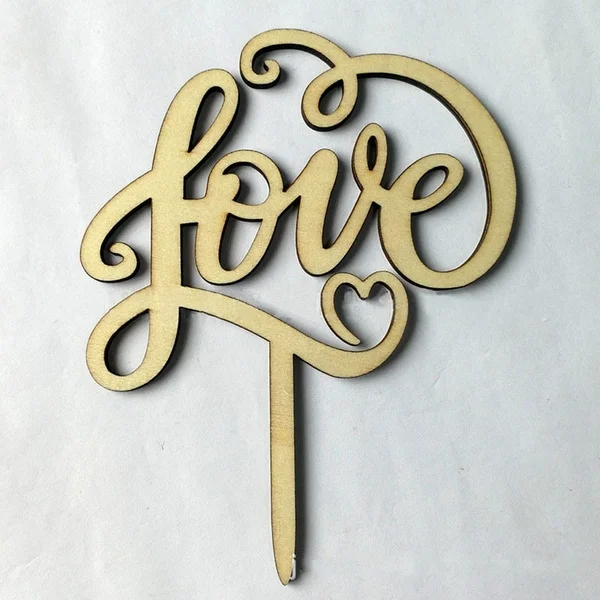 

Love Word Wedding Decoration Cake Topper Wedding Wood Love Letters Cake Insert Baking Accessory