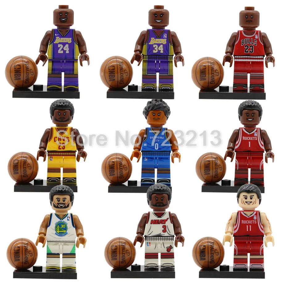 

Single Sale Basketball Player O'Neal Figure Track Mcgrady Yao Ming Wade Jordan Curry Kobe James Model Building Blocks Brick Toys