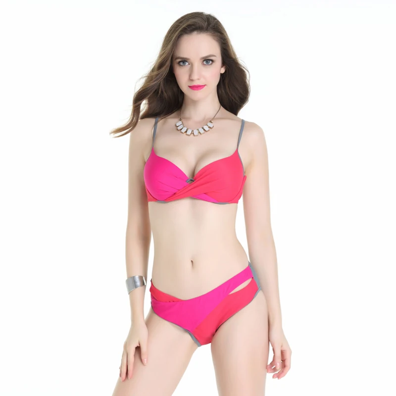 

Sexy Bathing Suits Leaf Print Bikini Bowknot 2016 May Beach Balconette bikini  High Waist  Indoor Swimsuit Seafolly Colaless