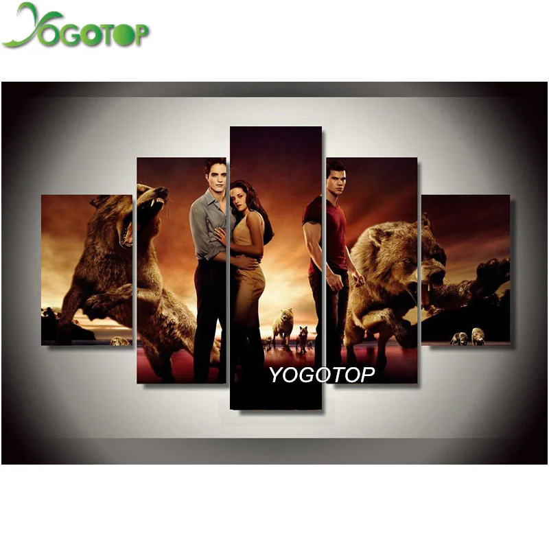 

YOGOTOP DIY Diamond Painting Cross Stitch Kits Full Diamond Embroidery 5D Diamond Mosaic Needlework Twilight Saga 5pcs ML147