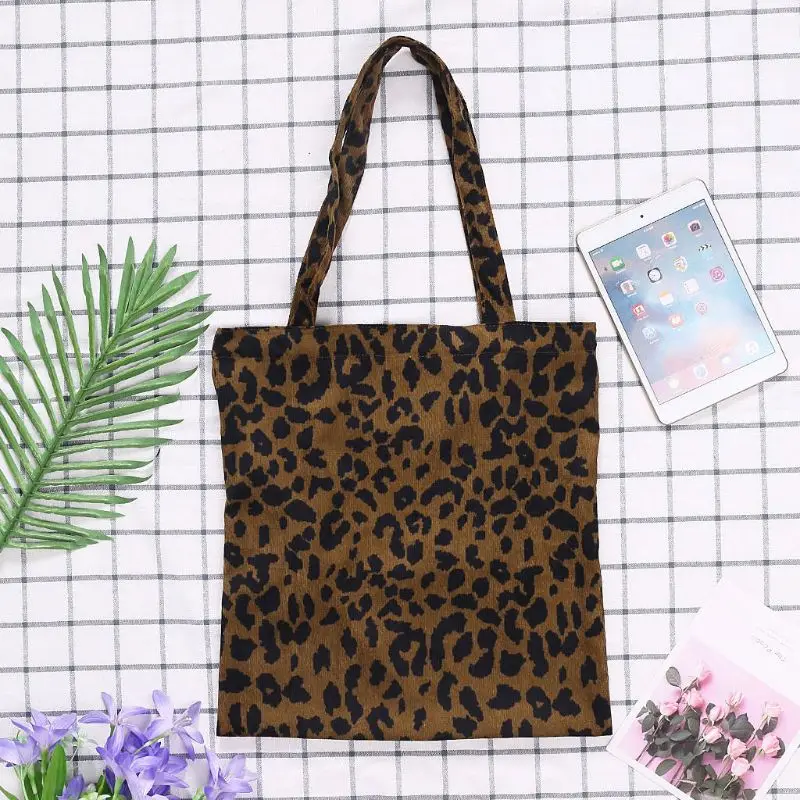 40x38 см Вельветовая сумка для покупок многоразовая сумка-тоут сумка с леопардовым узором сумки на плечо шопперы