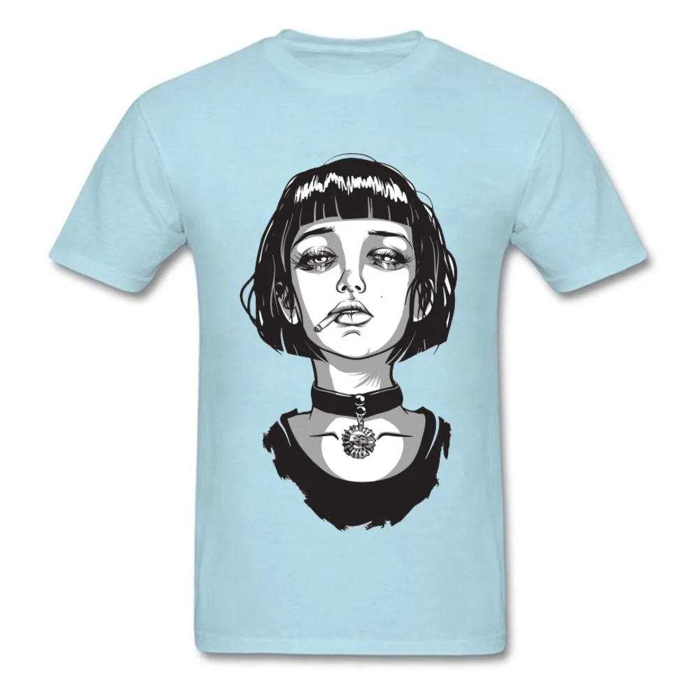 1847126mathilda1 T Shirt Retro Round Collar Unique Short Sleeve 100% Cotton Men T Shirt Classic Tops Tees Free Shipping 1847126mathilda1 light