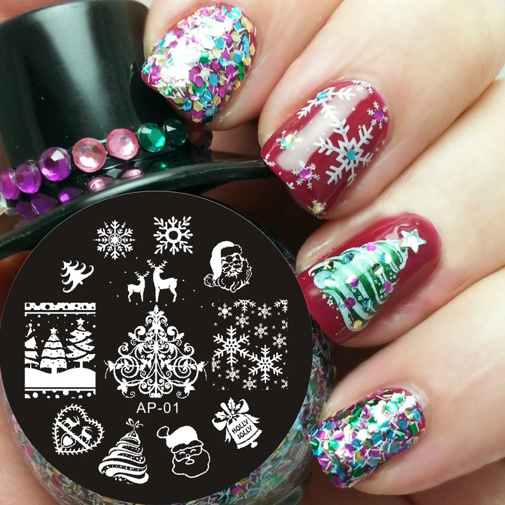 Pandox Christmas XMAS Theme font b Nail b font Art Stamp Template Image Plate AP01 font