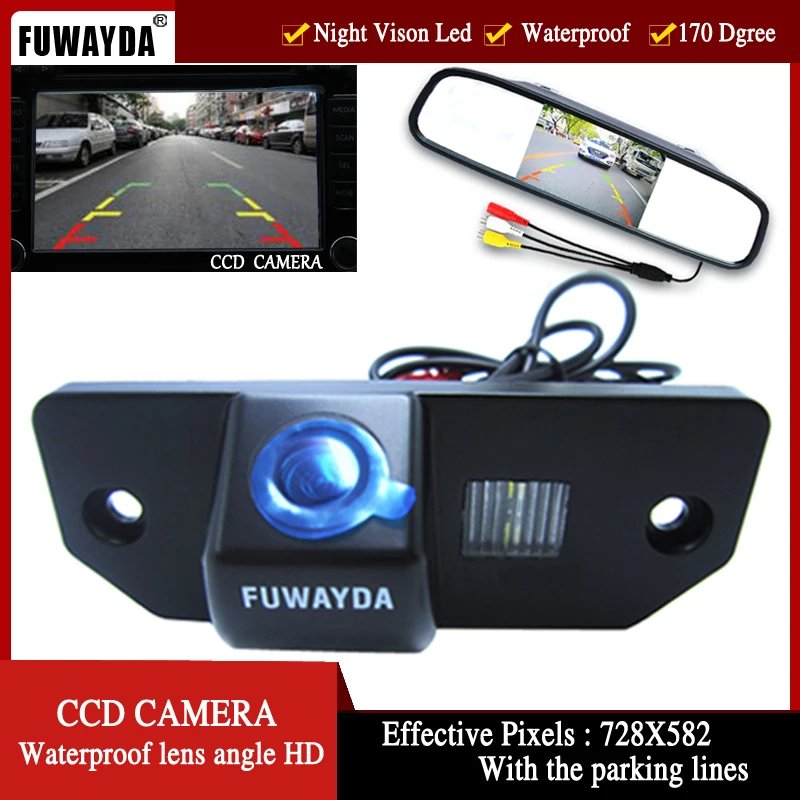 

FUWAYDA Color CCD Car Rear View Camera for FORD FOCUS SEDAN (3 Carriages) Ford C-max,with 4.3 Inch Rear view Mirror Monitor