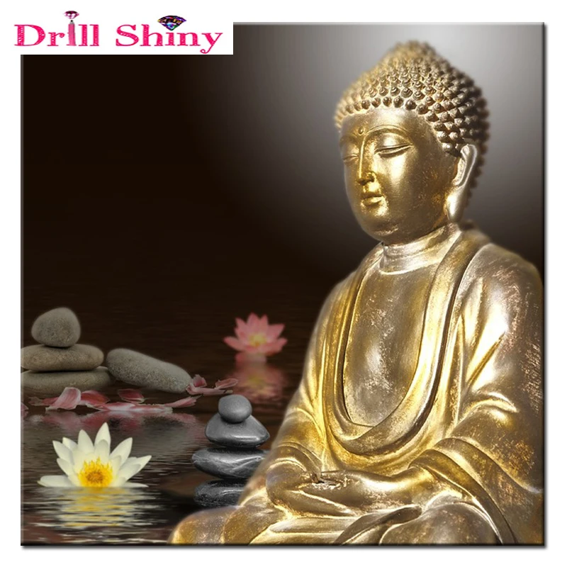 

3D Diamond Embroidery buddha lotus pattern DIY Diamond Painting picture Mosaic kit Needlework Home Decor Craft