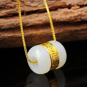 

Silver 925 Jewelry Hetian Jade Beads Gemstone Pendants Necklaces For Women Female Jewelry Black Friday 2019