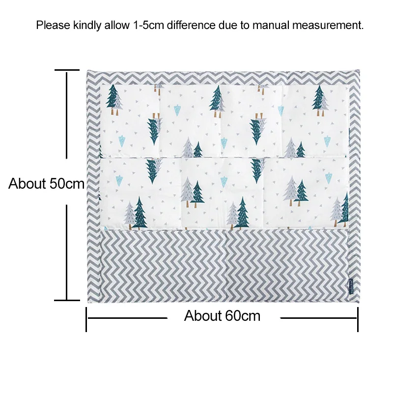 Муслиновая кровать подвесная сумка для хранения детская кроватка кровать Брендовая детская хлопковая кроватка Органайзер 50*60 см игрушка подгузник карман для кроватки постельный комплект