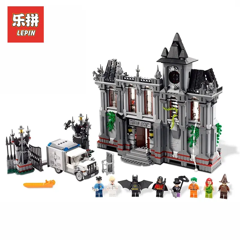 

Lepin 07044 1685Pcs Super Hero Series Batman Asylums Set Children Model Building Blocks Bricks Educational Toys LegoINGlys 10937