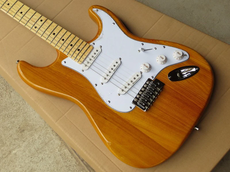 

Factory store nature wood ST signature fretboard 6 string Chrome Hardware Electric Guitar Guitarra free shipping