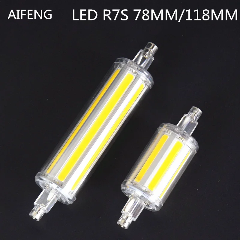 

AIFENG r7s led 118mm 78mm dimmable Instead of halogen lamp cob 220V 110V 230v Energy saving powerful R7S led bulb 7W 14W