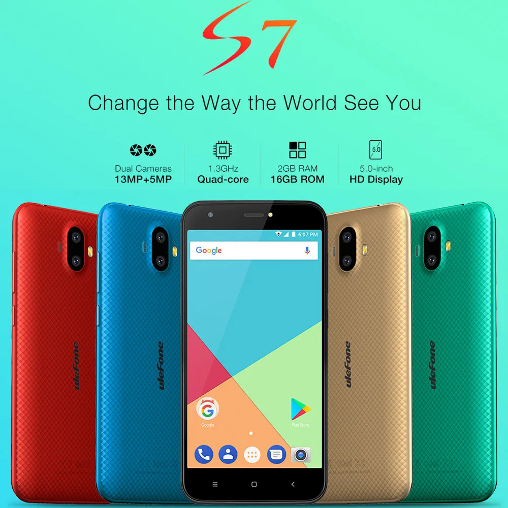 

2GB+16GB Ulefone S7 Pro Android 7.0 Smartphone Cellulare 2500mAh Dual SIM 13MP Apr18