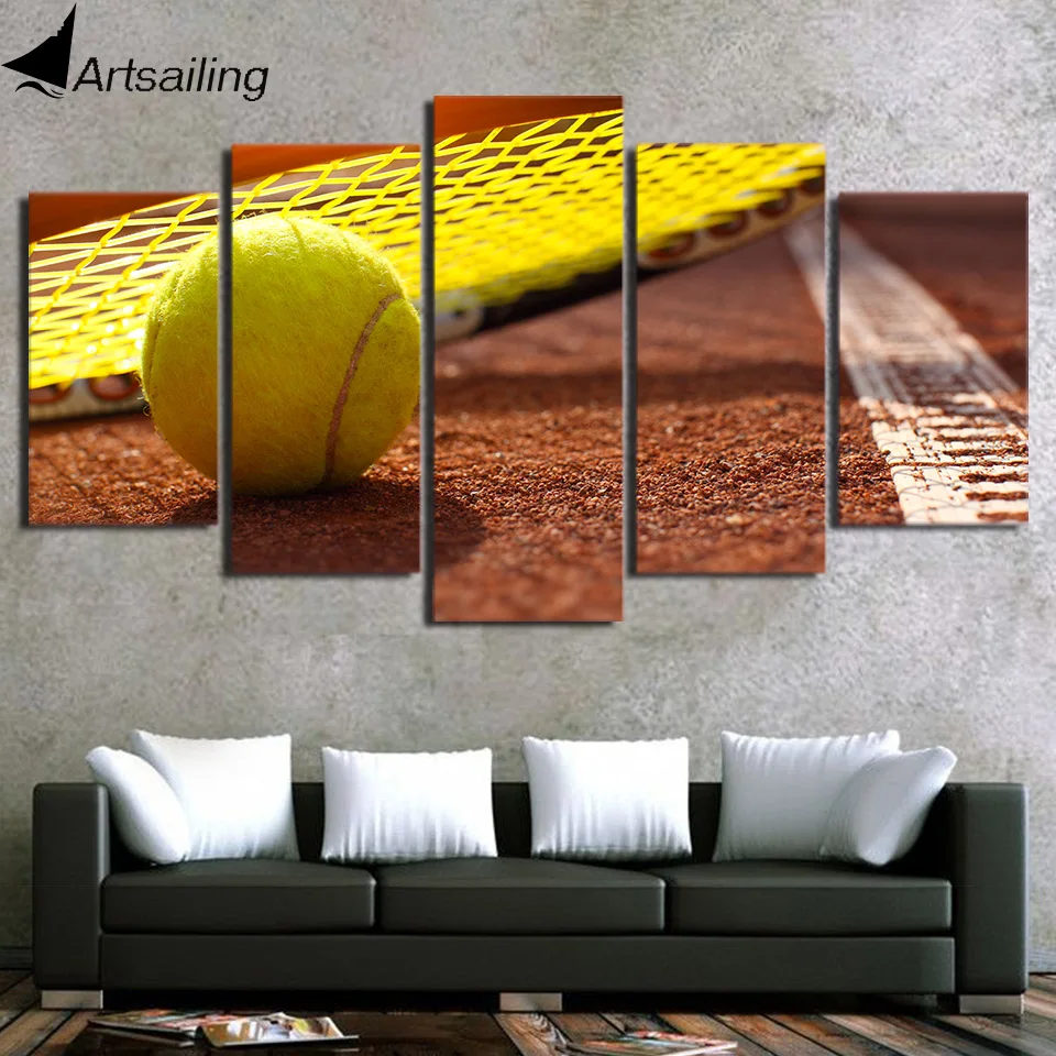 wall art canvas painting 5 piece HD print Tennis Racket posters and