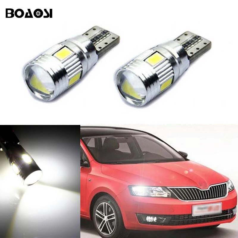 

BOAOSI 2x T10 W5W 5630SMD Error Free Samsung LED Canbus For skoda superb octavia a7 a 5 2 fabia rapid yeti Felicia