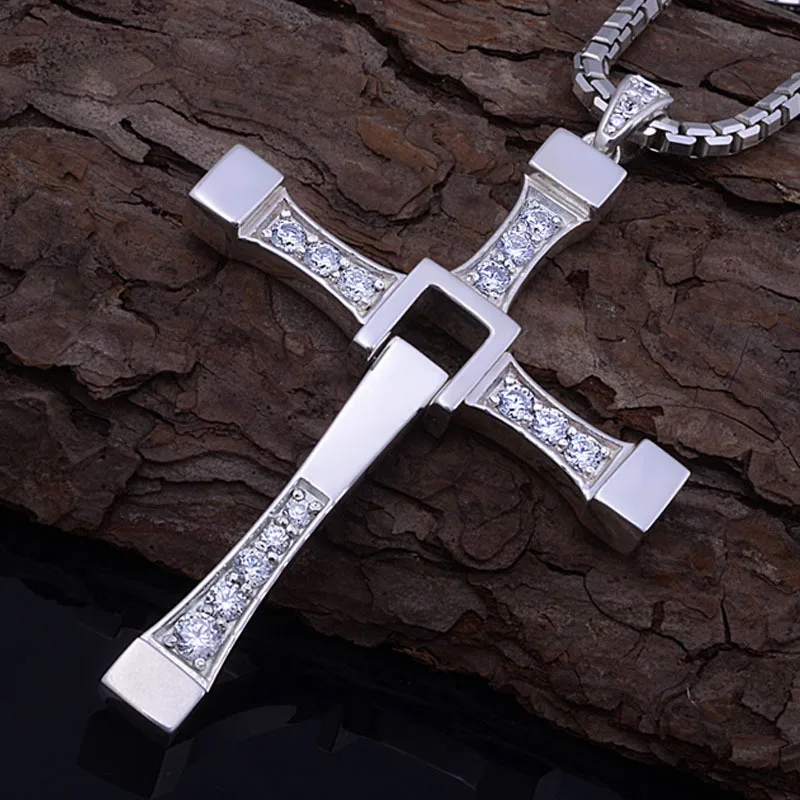 Форсаж знаменитостей Вин Дизель Пункт Кристалл Иисуса крест кулон ожерелье для мужчин подарок ювелирные изделия