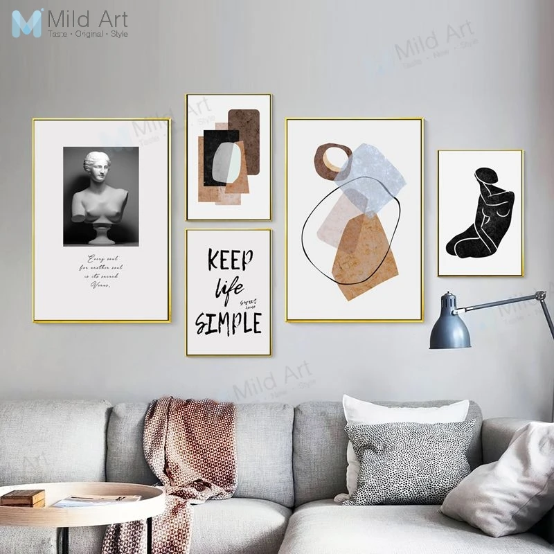 

Modern Abstract Color Shape Venus Statue Life Quotes Poster Print Nordic Living Room Wall Art Picture Home Decor Canvas Painting