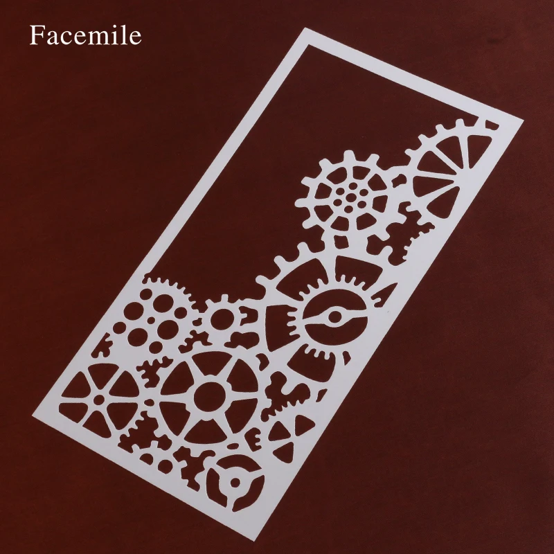 

Facemile Gear Pattern Cake Stencil Set Fondant Plastic Cake Stencil Gear Accessories Decoration Stencil Cookie Art Stencil