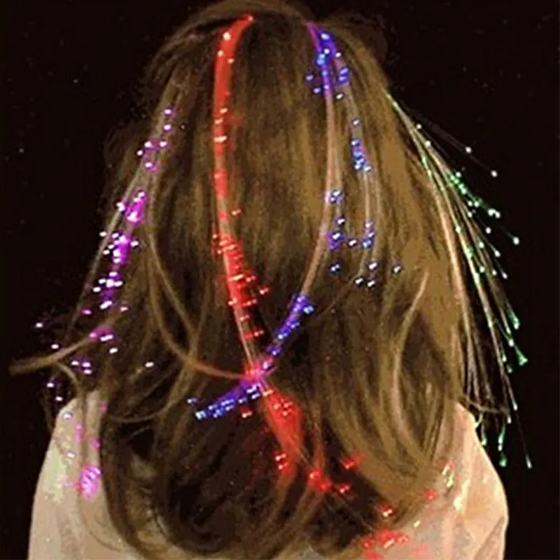 

LED Flashing Hair Shining Party Braids Fiber Hairpin Clip Light up Accessory