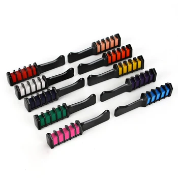 

10 Colors Mini Disposable Crayons Hair Color Dyeing Mascara Dye Chalk Box With Brush Personal Salon Use Temporary Hair Dye Comb