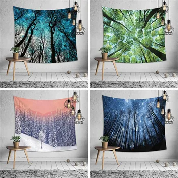 

SOFTBATFY Forest Tapestry Headboard Wall Art Bedspread Dorm Tapestry Home Decor