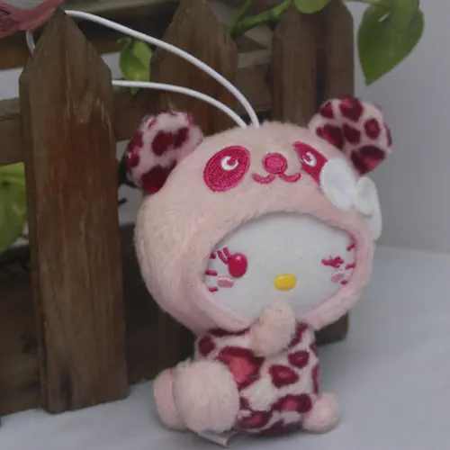 Брелок для косплея hello kitty в розовом леопардовом стиле брелок ключей мягкая