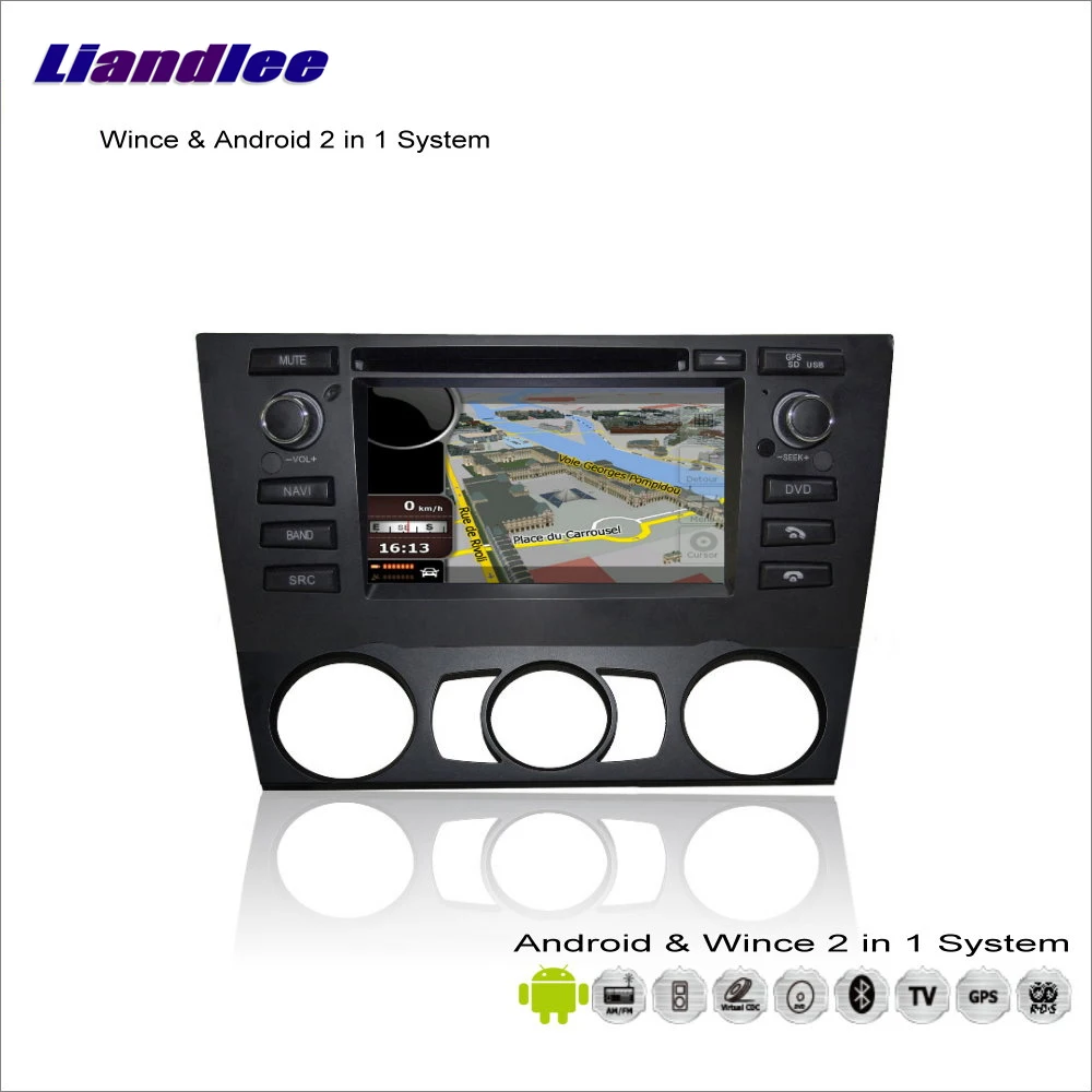 Liandlee для BMW 1 E81 E82/E88/E90 2007~ 2013 автомобильный радиоприемник CD DVD плеер gps-навигатор Wince& Android 2 в 1 S160 Системы