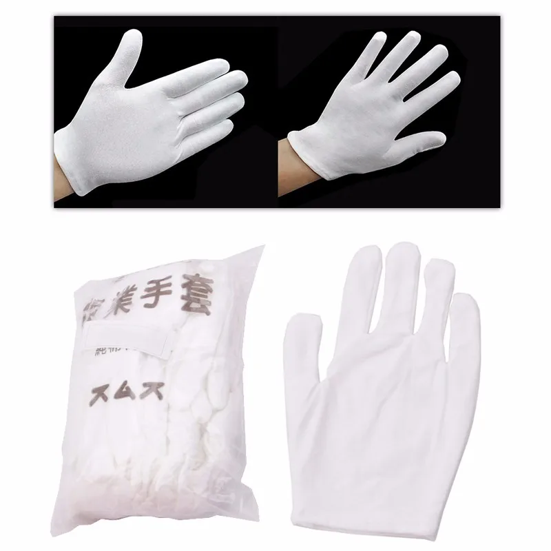 

15pairs=30pcs New Arrival Anti-static Threading process Cotton White Gloves Work Gloves Safety Gloves Cotton Gloves