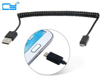 

1PCS Black 10ft 3m Micro USB 5pin to USB 2.0 Stretch Data Charge Cable for Samsung HTC Huawei XiaoMi Mobile phone & Tablet PC