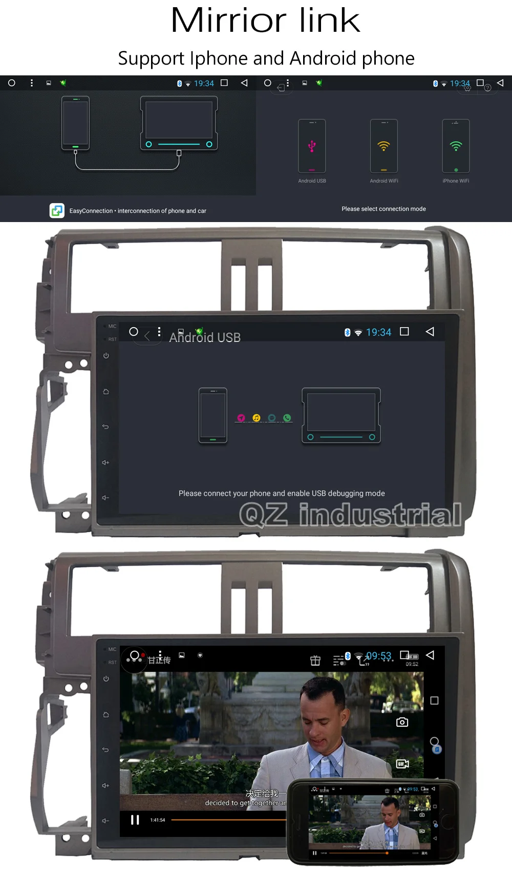 Discount QZ industrial HD 9" Android 8.1 T8 Car DVD player for Toyota Prado Land Cruiser 150 2010-2013 with 3G 4G GPS BT WIFI Radio Navi 10