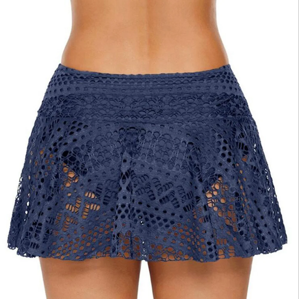 Модные летние для женщин кружево юбки для модные однотонные повседневное сетки мини юбка с дырками короткие карандаш элегантные