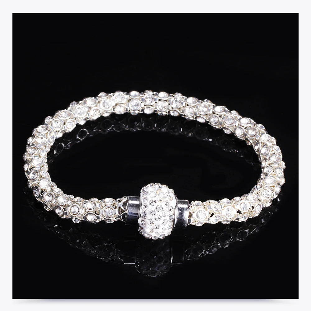 Женский серебряный браслет с кристаллами лучший дизайн модные браслеты для женщин