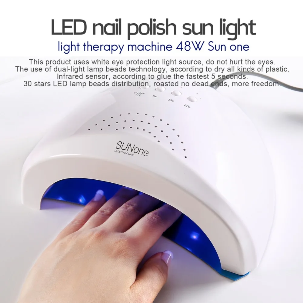 

Professional Nail Dryer Makeup Tool White Light 48W UV LED Lamp Nail Dryer Curing Gel LED Gel Nail Polish Nail Art Tool New 2018