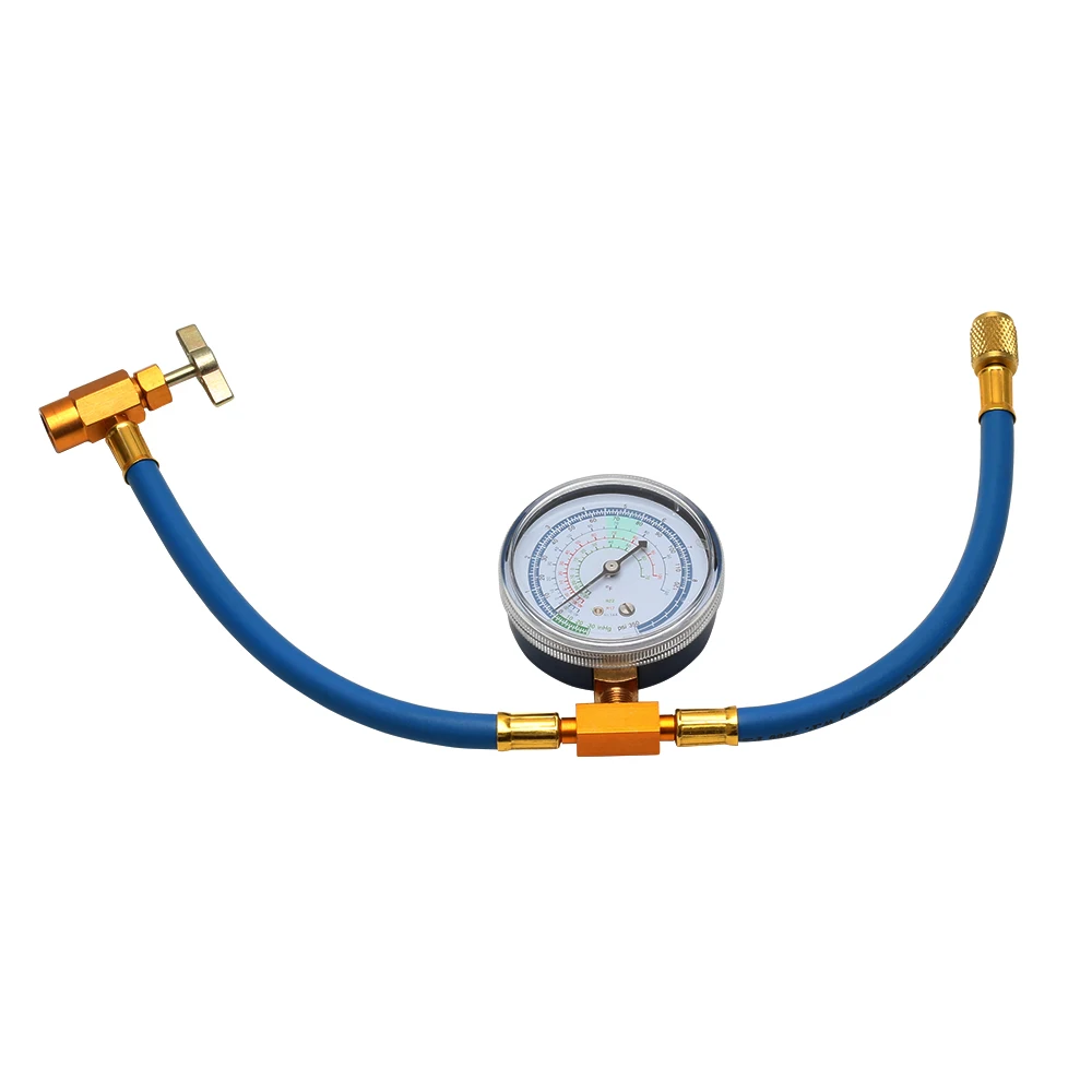 

1/2" Can Tap Value Gauge Air Conditioning Diagnostic Gauges for R134A,Bottle Opener ReCharge Measuring Refrigerant Hose