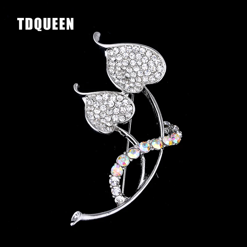 

TDQUEEN Rhinestone Brooches Women Costume Jewelry Golden Silver Plated Safety Pins Accessories Femme Broach