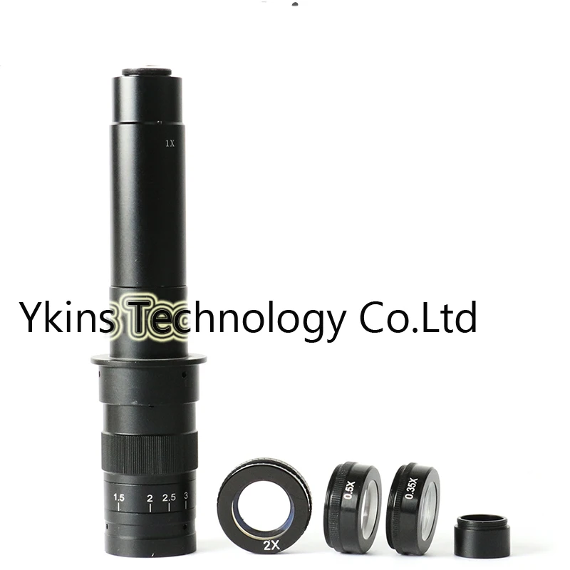 

10X~300X Adjustable Magnification Zoom C-mount Lens+0.5X/2.0X/0.35X Barlow Auxiliary Lens+2.5X Microscope eyepiece lens
