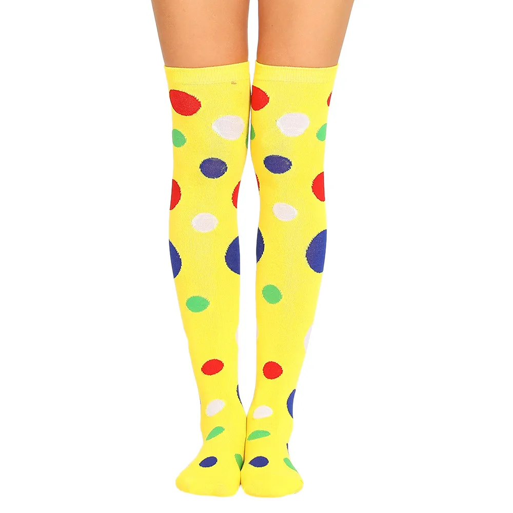 Длинные носки для женщин, модные сексуальные ботфорты выше колена, длинные носки в цветной горошек для женщин, женские medias de mujer - Цвет: Цвет: желтый