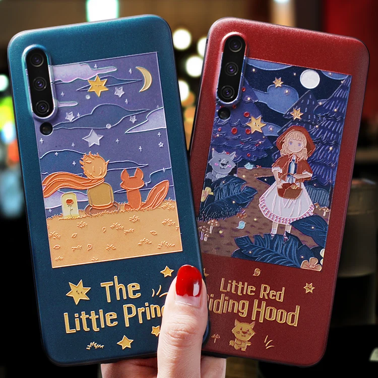

The little prince & little red riding hood Emboss case For Xiaomi MI9 MI9SE MI8 MI8SE MI8LITE MI8Pro cover