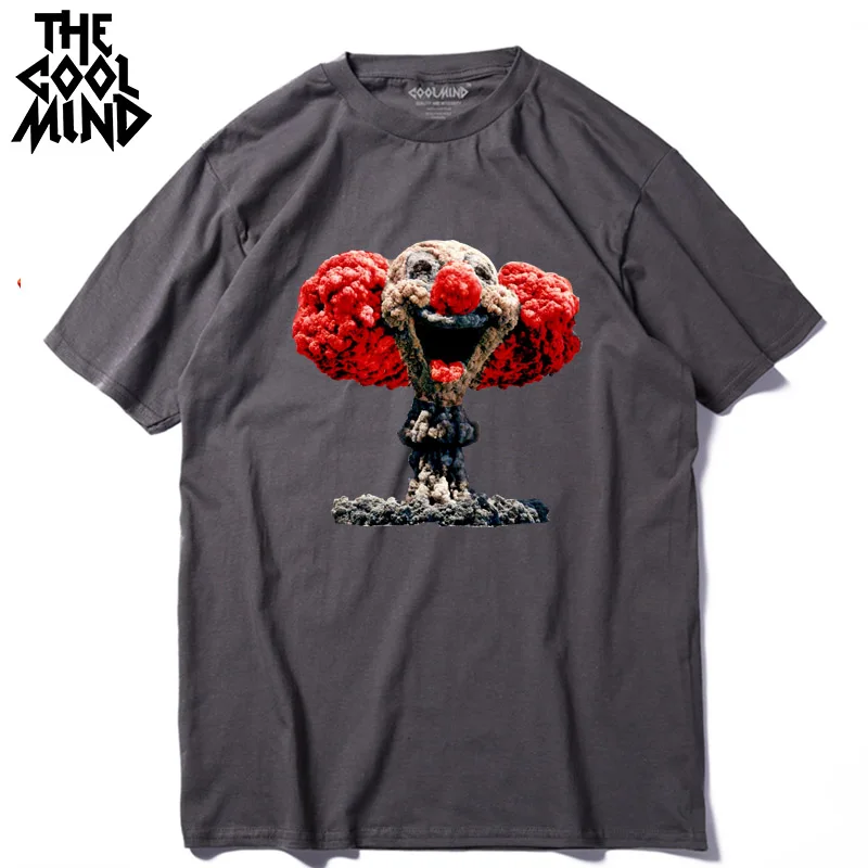 

COOLMIND QI0320A summer cool 100% cotton printed funny men T shirt new design short sleeve casual mal cewneck Tshirt for men