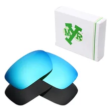 2 пары Mryok поляризованные Сменные линзы для солнцезащитных очков Оукли Badman маскирующий черный и голубой лед