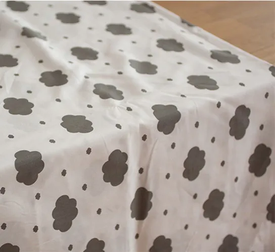 160 см* 50 см серая клетчатая хлопковая ткань с облаками ткань для детского постельного белья ткань для штор постельное белье швейные ткани Материалы для рукоделия