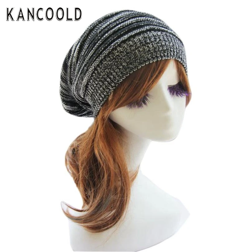 

Garment 2017 Black Unisex Winter Warm Oversized hat Slouchy Knitting Cotton Blend Cap Warm Hat for women gift 17Mar18