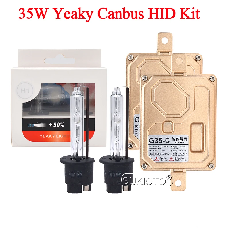 SUKIOTO 35W Yeaky HID Headlight Bulb Canbus Kit Xenon H1 H7 H11 HB3 HB4 D2H 4500K 5500K 6500K Car Light 35W Canbus Ballast Kit (8)
